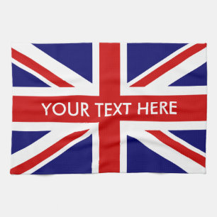 Personlig British Union Jack flagga kökshandduk