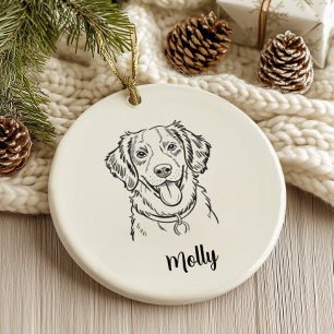 Personlig Brittany Spaniel Jul Julgransprydnad Keramik