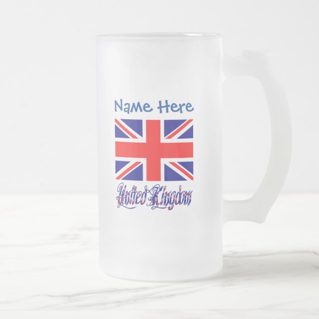Personlig brittisk flagga arv frostat ölglas (Höger)