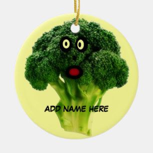 Personlig Broccoli Tecknad Julgransprydnad Keramik