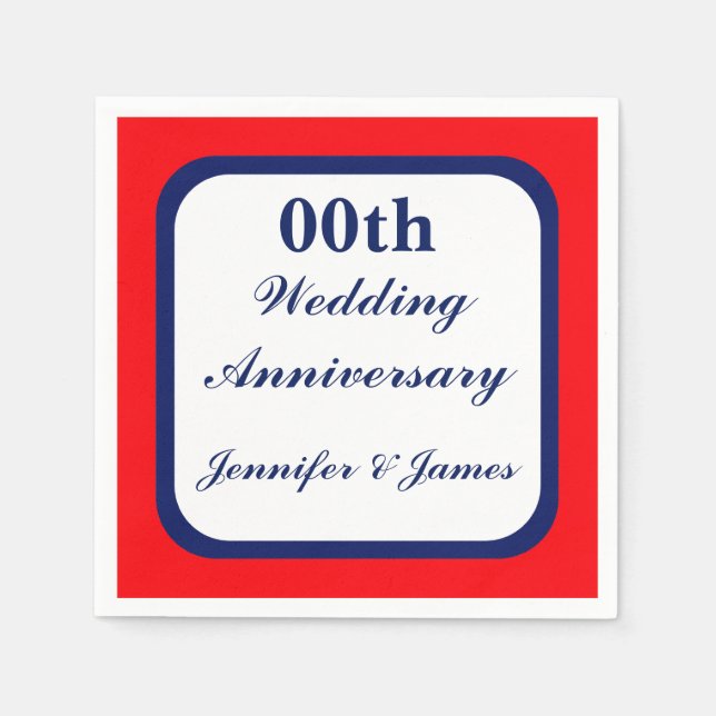 Personlig Bröllop-årsdag Pappersservett (Framsidan)