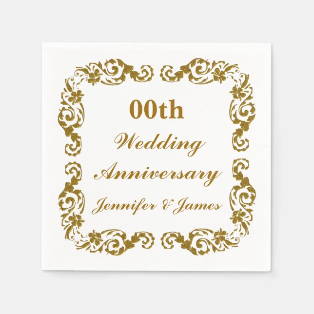 Personlig Bröllop-årsdag Pappersservett (Framsidan)