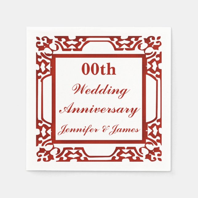 Personlig Bröllop-årsdag Pappersservett (Framsidan)