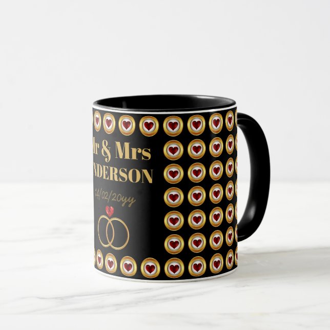 Personlig Bröllop / årsdag / Vow Renewal Mugg (Framsida höger)