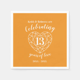 Personlig bröllop-årsdagen 13 år citrin pappersservett