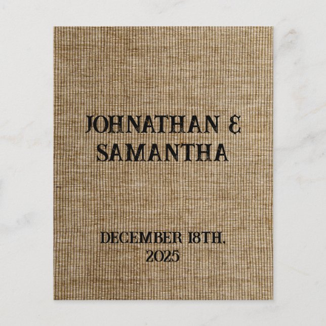 Personlig bröllop, berggrund mönster flygblad (Framsidan)