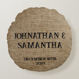 Personlig bröllop, berggrund mönster rund kudde