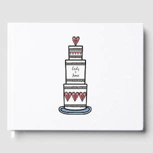 Personlig Bröllop Cake Illustration Bröllop Gästböcker