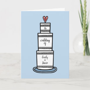 Personlig Bröllop Cake Illustration Bröllop Inbjudan