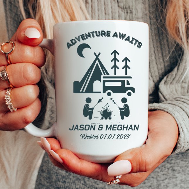 Personlig Bröllop Camping Gift Resemugg Kaffemugg (Skapare uppladdad)