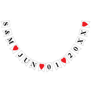 PERSONLIG BRÖLLOP DATE AND BRIDE+GROOM INITIALER VIMPLAR