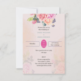 Personlig Bröllop Elegant Ro Flower Inbjudningar