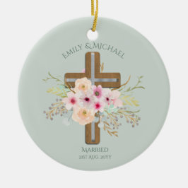 Personlig Bröllop eller Blommigten Kor Julgransprydnad Keramik