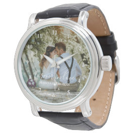 Personlig Bröllop-foto med modern kalligrafi Armbandsur
