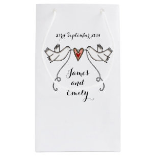 Personlig Bröllop Gift Bag White Doves