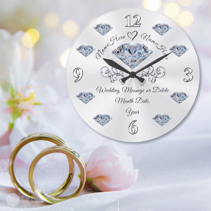 Personlig Bröllop Gift for Couple Stor Klocka