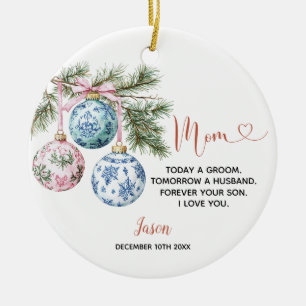 Personlig Bröllop Gift Mamma från Groom-julen Julgransprydnad Keramik