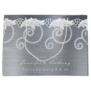 Personlig Bröllop Grått Graphite White Snöre