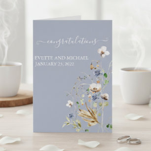 Personlig Bröllop Grattis Vild Flower Hälsningskort