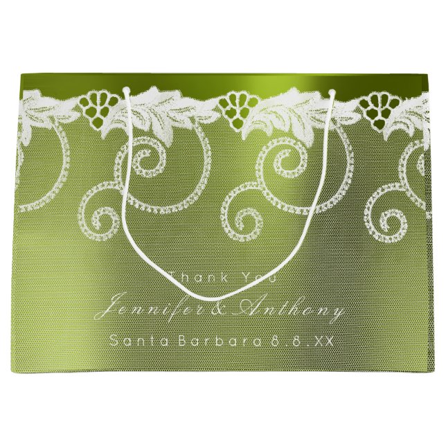 Personlig Bröllop Greenly White Royal Snöre (Framsidan)