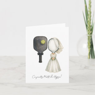 Personlig Bröllop-kort för Pickleball Älskare Kort