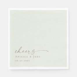 Personlig Bröllop Light Sage Luncheon Napkins Pappersservett