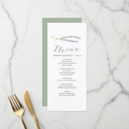 Personlig Bröllop Menu-kort Lavender & Sage Meny