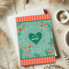 Personlig Bröllop Modern Heart Rand Kort