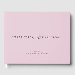Personlig Bröllop Monogram Rosa Gästböcker