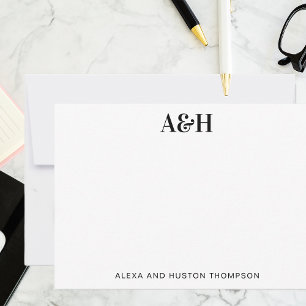 Personlig Bröllop Monogram Stationery-Elegant Tack Kort
