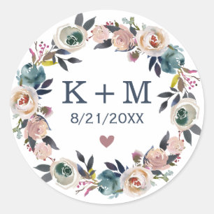 Personlig Bröllop Monogram Tack Guest Gift Runt Klistermärke