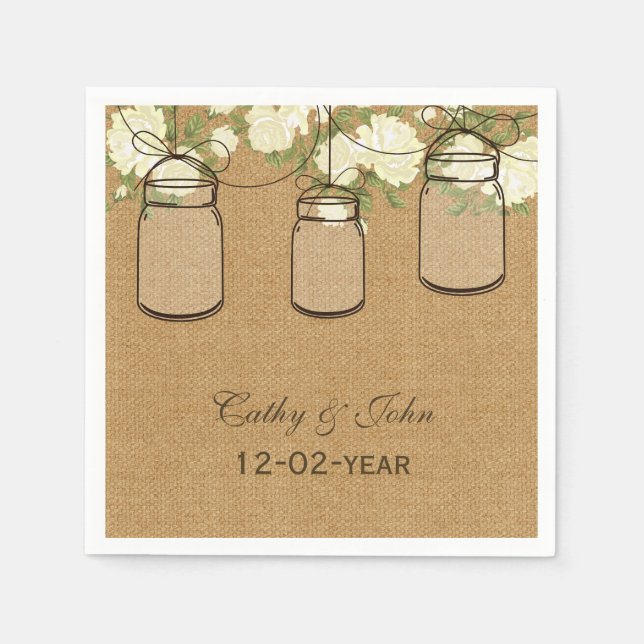 personlig bröllop napkin för ro-brännvall pappersservett (Framsidan)