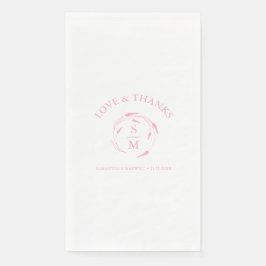 Personlig Bröllop Napkins Monogrammed Rosa Pappersservett