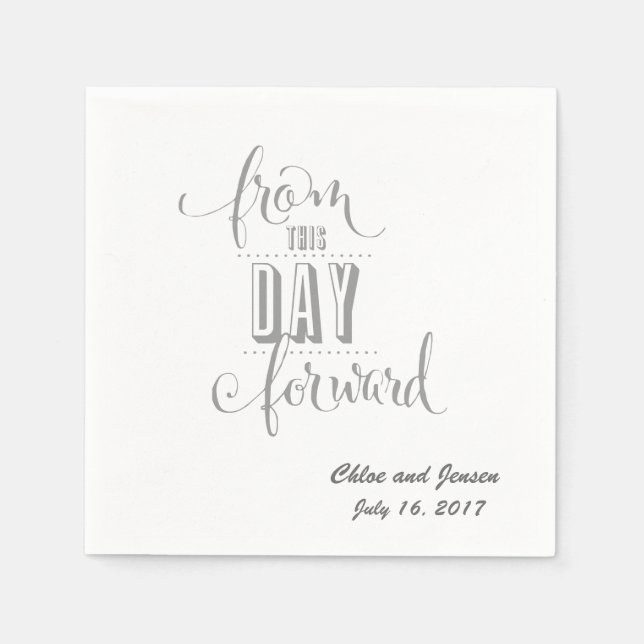 Personlig Bröllop Napkins Pappersservett (Framsidan)