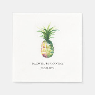 Personlig Bröllop Napkins Tropical Pineapple Pappersservett