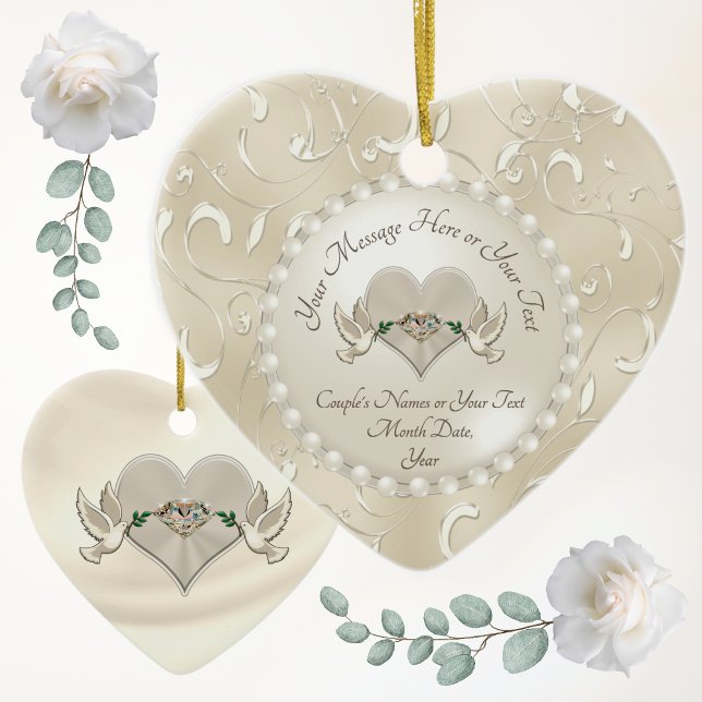 Personlig Bröllop Ornament-årsdagen Ornament (Wedding anniversary ornament. Wonderful, Anniversary Christmas Ornament or cheap anniversary gifts.)