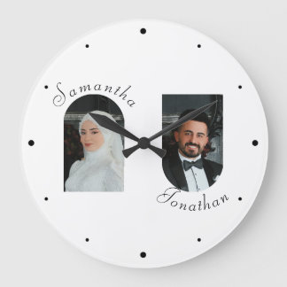 Personlig Bröllop, par fotomägelspärr Stor Klocka
