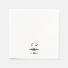 Personlig Bröllop-parets unika monogram Pappersservett