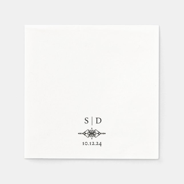 Personlig Bröllop-parets unika monogram Pappersservett (Framsidan)
