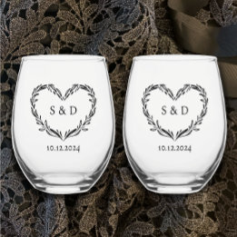 Personlig Bröllop Peles Monogram Heart