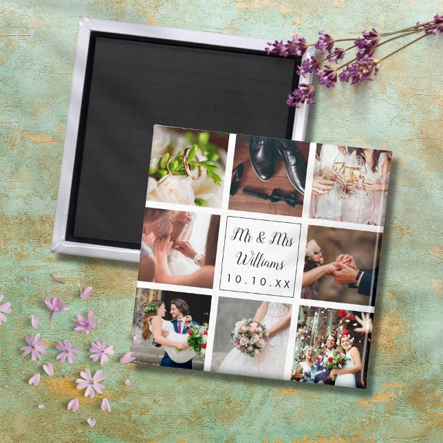 Personlig Bröllop Photo Collage Magnet (Skapare uppladdad)