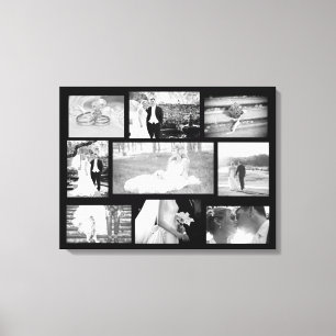 Personlig Bröllop Photo Collage Wall Art Canvastryck