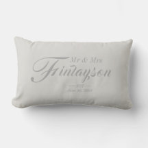 Personlig Bröllop Pillow Grått