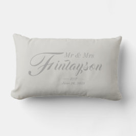 Personlig Bröllop Pillow Grått Lumbarkudde