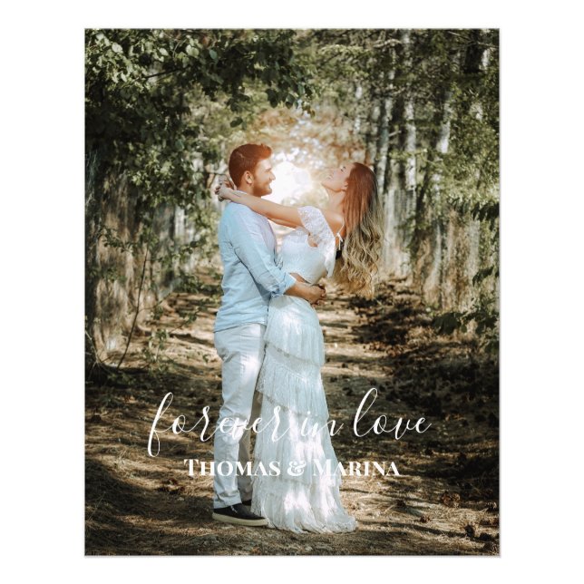 Personlig Bröllop Porträtt Modern calligrafi Fototryck (Framsidan)