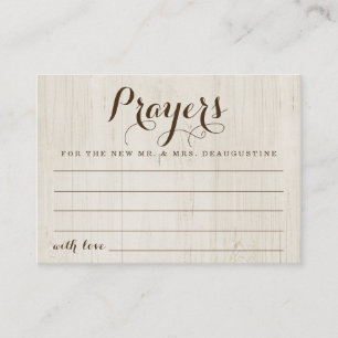 Personlig Bröllop Prayer Card - Rustic Wood