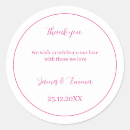 Personlig Bröllop Simple Ro Runt Klistermärke