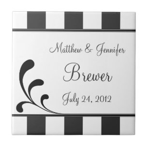 Personlig Bröllop Tile Gift & Keepsak w/ Text Kakelplatta