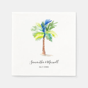 Personlig Bröllop Tropical Handflatan Träd Pappersservett