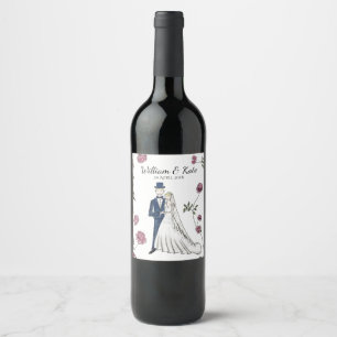 Personlig Bröllop Vin Vinflaska Etikett